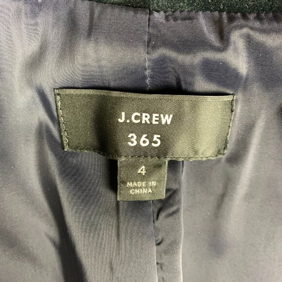J. Crew 365 Going Out Blazer Jacket Women's 4 Black Velvet Stretch Open Front - Picture 3 of 14